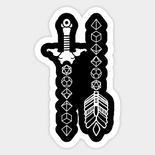 Polyhedral Dice Sword and Arrow Sticker